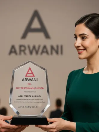Engraved crystal award presentation