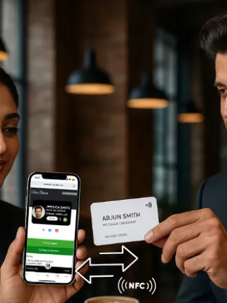 NFC business card shared with a phone