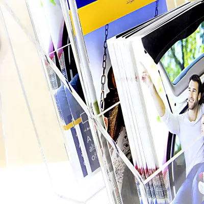 Wall Mounted or Free Standing 3 Tier Acrylic DL Brochure Holder