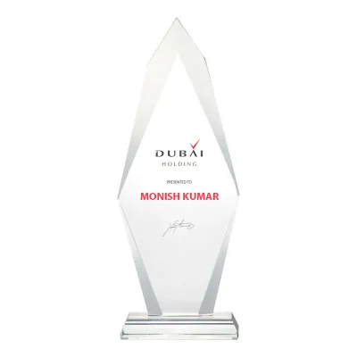 Personalized Flame Shaped Crystal Awards