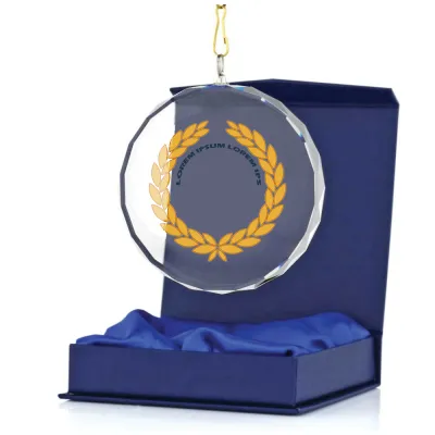 Promotional Glass Medals (With White Neck Ribbon)