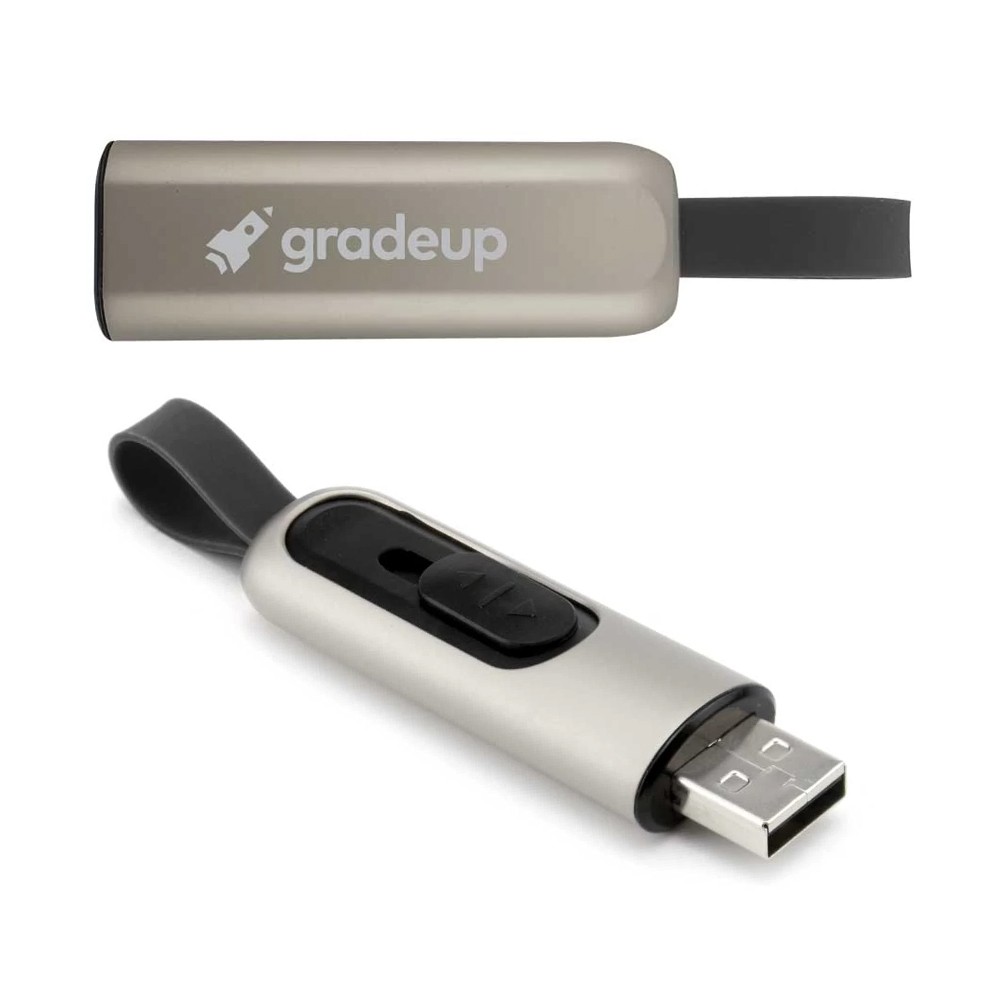 Slide Button USB 16GB with Strap | Print Online.ae
