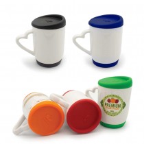 Promotional Ceramic Mug with Silicone Cap and Base 