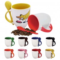 Personalized Logo Ceramic Mug with Spoon 