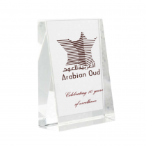 Personalized Print Logo Inclined Rectangular Crystal Awards 