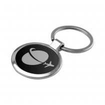 Personalized Black Round Metal Keychains Laser Engraving