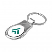 Promotional Logo Oval Shaped Metal Keychains 