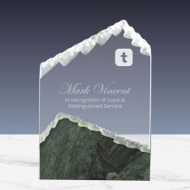 Personalized Mountain Shaped Crystal & Marble Awards in the Box 