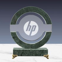 Personalized Round Crystal and Marble Awards in Hardboard Box 