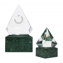 Personalized Logo Diamond Shaped Crystal Awards 