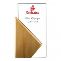 Personalized Rectangle Wooden Crystal Awards in Hardboard Box DTF 