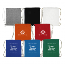 Promotional Logo Recycled Cotton Drawstring Bags