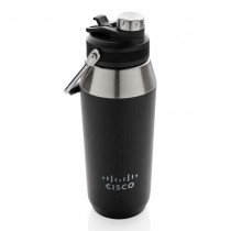 Personalized Logo Vacuum Bottle with Solid Handle and Dual Lid - 1L | USLAR