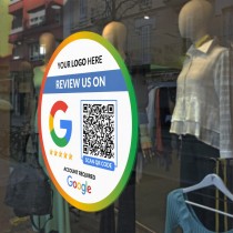 google review sticker shop window