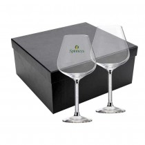Personalized Logo Wine Glass Gift Sets, 2 Pcs, 22 cm tall, with Gift Box 