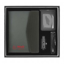 Black Promotional Gift Sets - A5 Notebook,  ID Card Holder, 32GB USB with Black Cardboard Gift Box