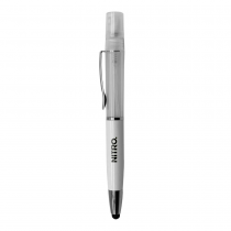 Personalized Logo White Pen with Stylus and Sanitizer Spray
