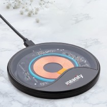 Wireless Charger with Classic Transparant Display of Circuit Components - Blue LED Charging Light