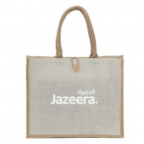 Promotional Logo Jute Shopping Bags with Button 