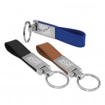 Personalized Metal Key Chains with Leather Strap 
