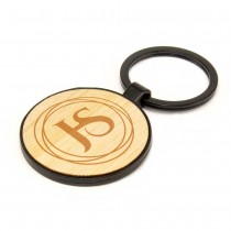 Personalized Logo Metal Keychain with Bamboo 