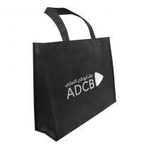 Personalized Logo A4 Horizontal Black Non Woven Shopping Bags 