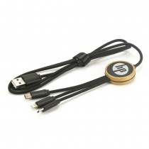 Promotional Logo 3-in-1 Multi-Charging Cable 100 cm with Light-up Logo
