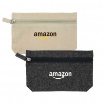 Personalized Logo Natural Cotton Pouches with front Zipper Closure 
