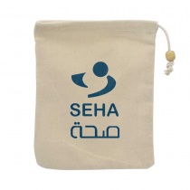 Promotional Logo Cotton Pouch Bags with Drawstring