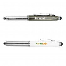 Promotional Logo 3 in 1 Metal Pens with Stylus and Light 