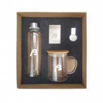 Personalized Eco-Friendly Gift Sets - Glass Water Bottle, Travel Cup, Rectangle Crystal, Crystal USB 