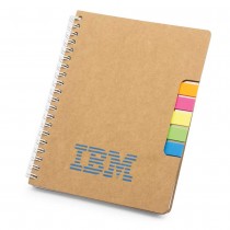Promotional Logo Spiral Notebook with Sticky Note and Pen 