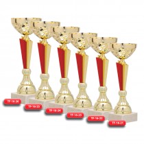 Plastic Combination Trophy - Marble Base  with Metal, Acrylic or Digital Sticker Branding - Awards - Big Sizes (Bowl on Pillar Shape)