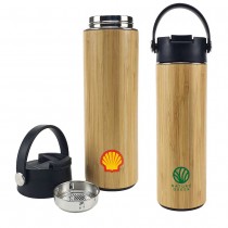 Personalized Logo Bamboo Flask with Tea Infuser