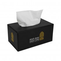 Promotional Premium Black Faux Leather Tissue Holder – Elegant PU Finish