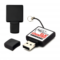 Personalized Logo Square Black Rubberized USB Flash Drives 