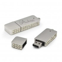 Personalized Logo Crystal Studded USB Flash Drives 