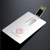 Card Shape Plastic USB upto 32 GB with Plastic Sleeve - UV Printing (2 sides optional)