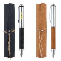 Personalized Loog Metal Pen with Recycled Leather Barrel | KORU