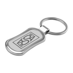 Promotional Logo Rectangular Oval Metal Keychains 