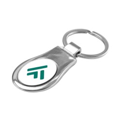 Promotional Logo Oval Shaped Metal Keychains 