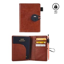 Sleek and Elegant Leatherette Anti Lost Passport Holder with Credit Card Slots (Bluetooth enabled)