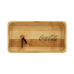 Personalized Logo Rectangular Bamboo Desk Clock 