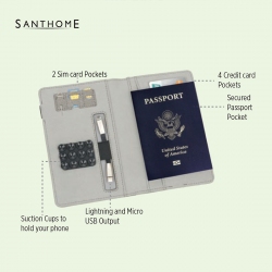 Passport holder with 4000mAh Powerbank (Screen print)