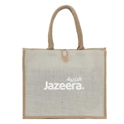 Promotional Logo Jute Shopping Bags with Button 