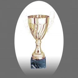 Gold Metal Trophy with Marble Base - Metal, Acrylic or Digital Sticker Branding - Awards - Small Sizes (Cup Shape)