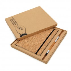 Corq Notebook & Bamboo Pen Packed in Gift Box (Screen print) 