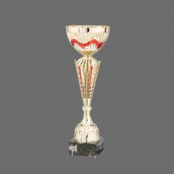 Spanish Trophy - Marble Base  with Metal, Acrylic or Digital Sticker Branding - Awards - Various Sizes (Bowl on Pillar Shape)