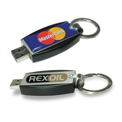 Personalized Logo Slide Button USB with Key Holder