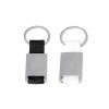 Personalized Leather Accent Metal Keychain